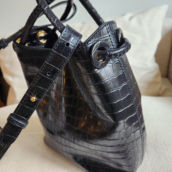 Elleme Paris “Vosges” Croc-Embossed Patent Leather Bucket Bag - EUC - Picture 12 of 15